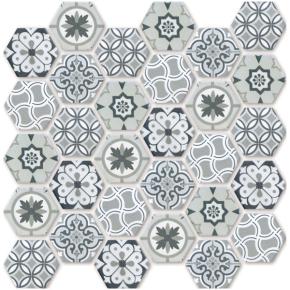Hexagon Matt Decorative Cara Porcelain Mosaic Tile