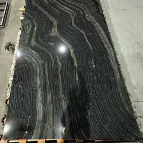 Black Wood Grain Natural Marble Slabs