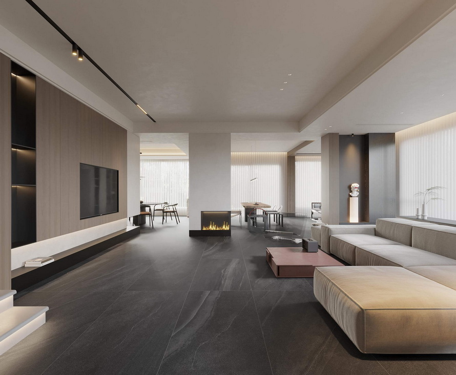 residential floor project with 600x1200mm dark sandstone porcelain tiles.jpg residential floor project with 600x1200mm dark sandstone porcelain tiles.jpg